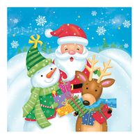 Daisy kerst thema servetten - 20x st - 33 x 33 cm - kerstman, sneeuwpop en rendier Daisy kerst thema servetten - 20x st - 33 x 33 cm - kerstman, sneeuwpop en rendier
