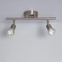 Plafondspot zilver &apos;Oase&apos; aluminium GU10 zilver verstelbaar 2 spots