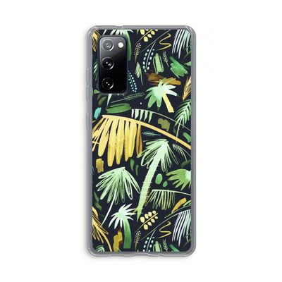 Tropical Palms Dark: Samsung Galaxy S20 FE / S20 FE 5G Transparant Hoesje