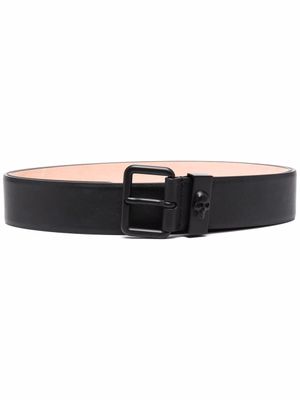 Alexander McQueen ceinture en cuir à boucle tête de mort - Noir
