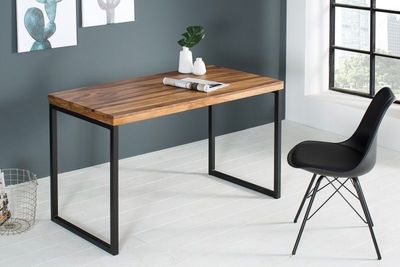 Elegant bureau ELEMENTS 118 cm metalen frame met Sheesham Stone-afwerking - 38606