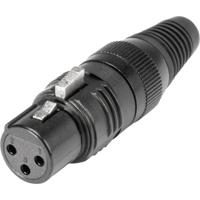 Hicon HI-X3CF-M XLR-connector Bus, recht Aantal polen: 3 Zwart 1 stuk(s)