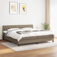 Boxspring met matras stof taupe 200x200 cm