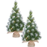 Mica Decorations Kunst kerstboom - 2x stuks - klein - groen - 60cm