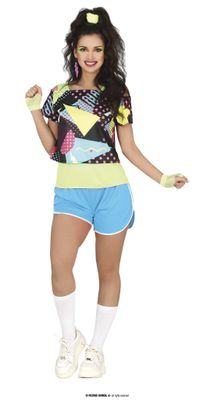 80&apos;s Gymnast Dames Kostuum