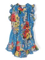 ZIMMERMANN Kids robe en coton à fleurs - Bleu