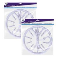 Droogcarrousel/droogmolen wit met 12 knijpers 26,5 cm