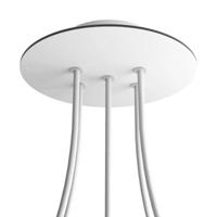 Plafondkap wit rond metaal 5 snoeren 20 cm