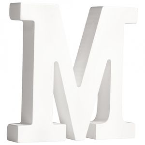 Witte houten letter M 11 cm   -