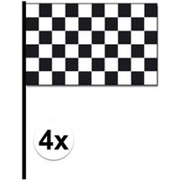4x Handvlaggen finish auto racing - thumbnail