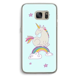 Regenboog eenhoorn: Samsung Galaxy S7 Transparant Hoesje