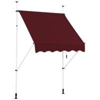 150 cm Brede Klemmarkies Zonder Boren UV-bestendige Balkonmarkies Hoogteverstelbare Markies Rood