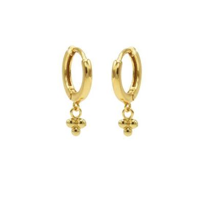 Karma Oorringen Hinged Hoops Triple Dots | Goud