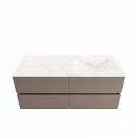 MONDIAZ VICA-DLUX 120cm badmeubel onderkast Smoke 4 lades. Inbouw wastafel CLOUD rechts 1 kraangat, kleur Ostra.
