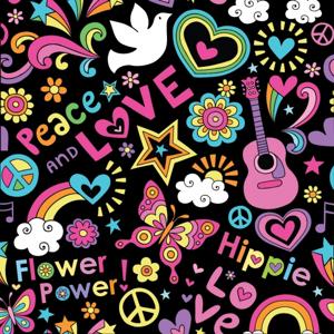 Hippie Sixties feest thema bierviltjes/onderzetters - 25x stuks - tafel versiering
