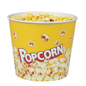 Urban Living Popcorn bak - geel print - kunststof - D14 - 2.2 liter - herbruikbaar   -