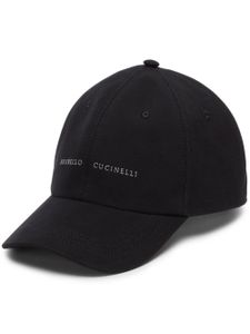 Brunello Cucinelli casquette en coton à logo brodé - Noir