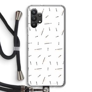 Hipster stripes: Samsung Galaxy A32 5G Transparant Hoesje met koord