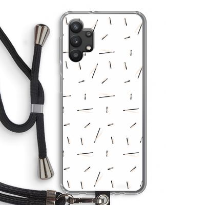 Hipster stripes: Samsung Galaxy A32 5G Transparant Hoesje met koord