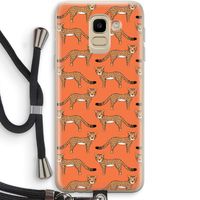 Cheetah: Samsung Galaxy J6 (2018) Transparant Hoesje met koord