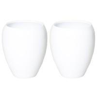 Bloemen vaas - 2x stuks - wit - D25 x H28 cm - keramiek - bloemenvaas - bloempot