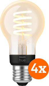 Philips Hue Filamentlamp White Ambiance Standaard E27 4-pack