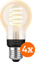 Philips Hue Filamentlamp White Ambiance Standaard E27 4-pack - thumbnail