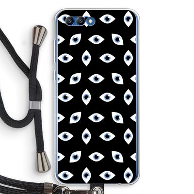 Eyes pattern: Honor 10 Transparant Hoesje met koord