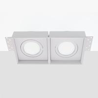 Bella Ondiepe LED inbouw 40mm trimless spot kantelbaar 5Watt vierkant dubbel WIT IP65 dimbaar - interne driver