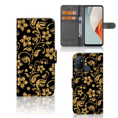 OnePlus Nord N100 Hoesje Gouden Bloemen OnePlus Nord N100 Hoesje Gouden Bloemen