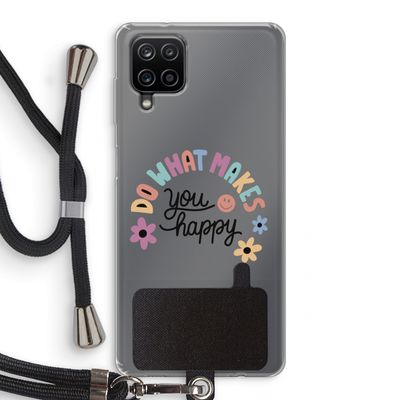 Happy days: Samsung Galaxy A12 Transparant Hoesje met koord