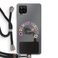 Happy days: Samsung Galaxy A12 Transparant Hoesje met koord