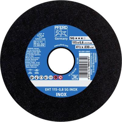 PFERD TOOLS EHT 115-0,8 SG INOX 61340396 Doorslijpschijf recht 115 mm 25 stuk(s) RVS