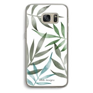 Tropical watercolor leaves: Samsung Galaxy S7 Transparant Hoesje