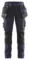Blåkläder Dames werkbroek met stretch 71151343 | Donker marineblauw/Zwart | Maat 50 - 7330509800713
