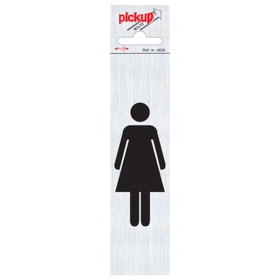 Symboolplaat Vrouw 165x44mm rechthoek alulook,zelfklevend