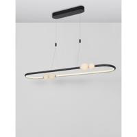 Lyora HanglampCelia zwart met wit ovaal - 9820603