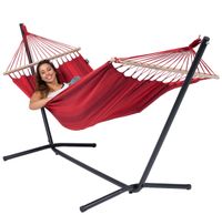 'Easy & Relax' Red Eénpersoons Hangmatset - 120 kg - Rood - Colombiaanse, Spreidstang - Tropilex