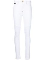 Philipp Plein jean Biker à taille haute - Blanc - thumbnail