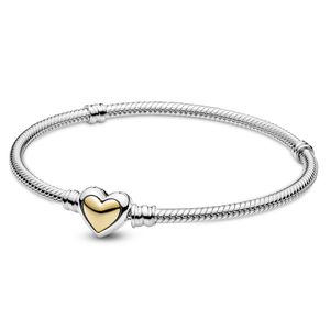 Pandora Moments 599380C00 Armband Domed Golden Heart zilver-goud 20 cm (retired)