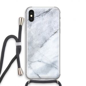 Witte marmer: iPhone X Transparant Hoesje met koord