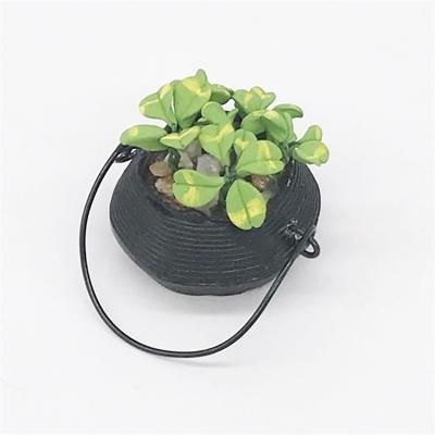 3 stuks 1:12 Mini Doll House Pocket meubilair opknoping type decoratie ingegoten tuin groen plant (groen)