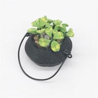 3 stuks 1:12 Mini Doll House Pocket meubilair opknoping type decoratie ingegoten tuin groen plant (groen)