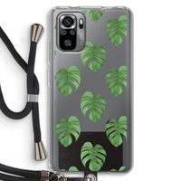 Monstera leaves: Xiaomi Redmi Note 10S Transparant Hoesje met koord