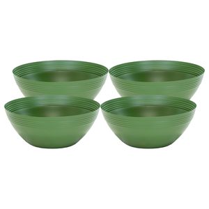 Bloempot/plantenpot schaal - 4x - zink - groen - D20 x H8 cm