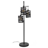 Industriele Vloerlamp - 3 Lampen - Spiraal - Zwart - thumbnail