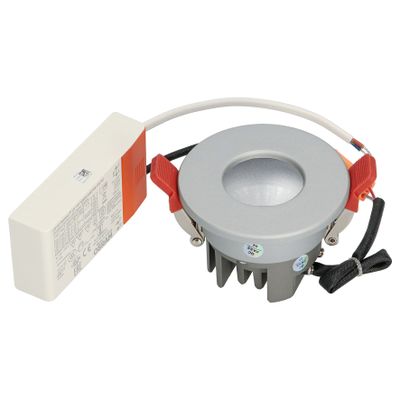 BM100-12 Rond vast IP44 Frosted Zilver