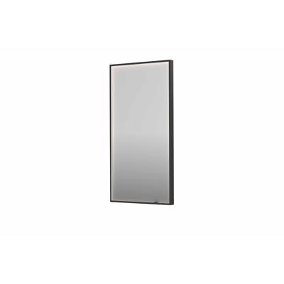Spiegel INK SP19 40x4x80 cm incl. direct LED-Verlichting Rondom en Spiegelverwarming Geborsteld Metal Black