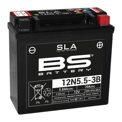 BS BATTERY Batterij gesloten onderhoudsvrij, Batterijen voor motor & scooter, 12N5.5-3B SLA