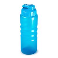 Plasticforte Drinkfles/waterfles/bidon - 650 ml - transparant/blauw - kunststof - Drinkflessen - thumbnail